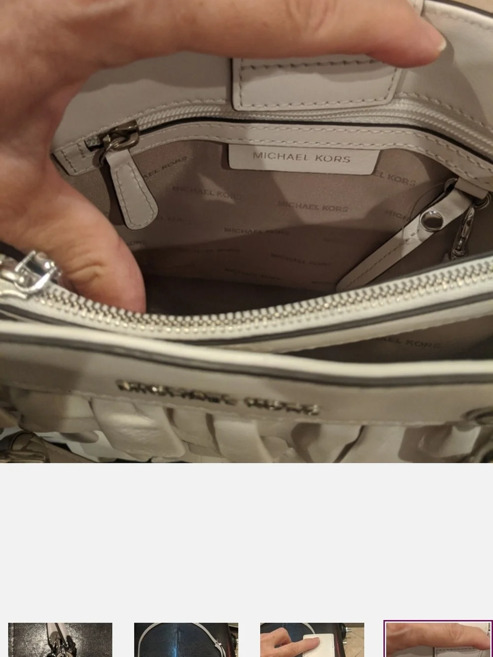 MICHAEL KORS Ivory Ruffle Leather Shoulder Bag ***NEVER USED***NEW